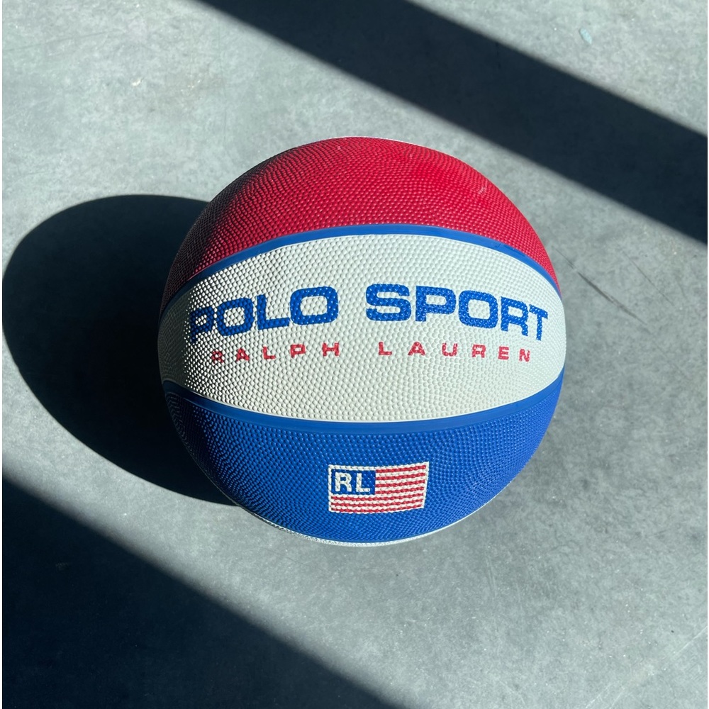 Vintage Polo Sport Ralph Lauren Basketball Red White Blue Rawling Ball 1993